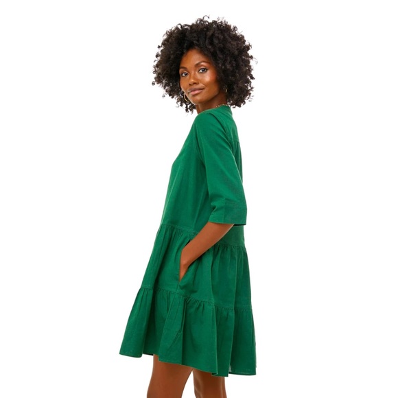Apiece Apart Organic Cotton Linen Drop Mini Dress NWT Maurino Jadeite Green XL - Picture 9 of 15